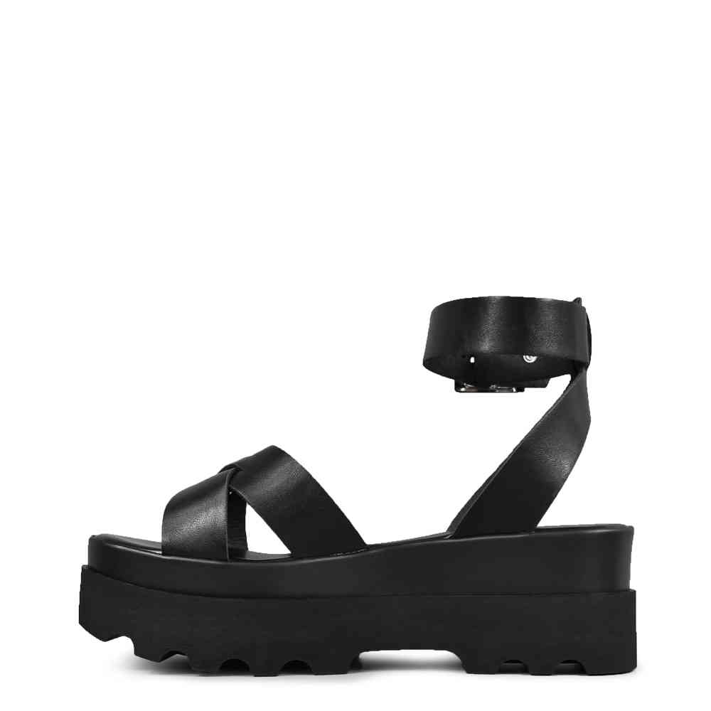 Altercore - Zoe Plateau Sandaal - Zwart